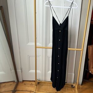 Nanushka black cotton maxi dress